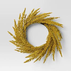 lot 3946 image: 24 Goldenrod Artificial Fall Wreath Yellow - Threshold
