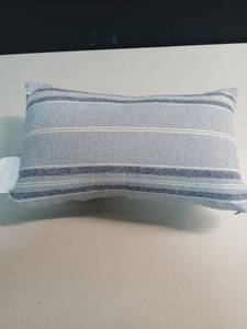 lot 3950 image: Striped Gray Lumbar Throw Pillow Allen  Roth Zipper closure