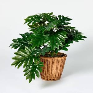 lot 3983 image: Philodendron Decorative Plant in Basket - Threshold designed with Studio McGee Indoor Faux Greenery, Wicker Basket
