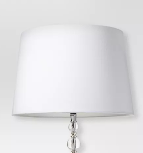lot 3985 image: Linen Drum Lamp Shade White - Threshold-SOME SPOTS AMD IMPERFECTIONS, SEE PHOTOS