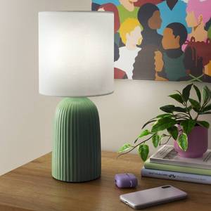 lot 3989 image: Fluted Ceramic Table Lamp ETL Listed, CottonPolyester Shade, No Assembly - Room Essentials