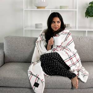 lot 3993 image: Brookstone Heated Cozy Throw Light Holiday Windowpane