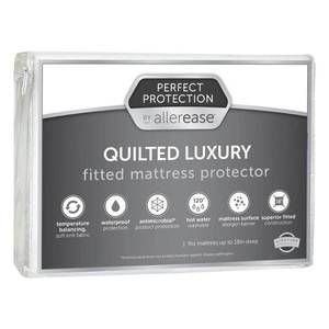 lot 3997 image: Allerease Full Perfect Protection Quilted Luxury Waterproof Machine Washable Fitted Mattress Protector Polyester, OEKO-TEX Certified