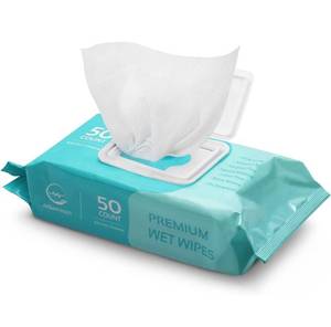 lot 4013 image: Body Wipes for Adults - XL Wet Wipes 8 x 12 (50 Count)  Rinse Free Bathing Wipes - Wash Cloths for Incontinence, Disposable Washcloths with Aloe Vera and Vitamin E - Camping, Elderly, Bathing