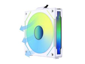 lot 4018 image: LIAN LI UNI FAN SL INFINITY 120 RGB WHITE REVERSE BLADE VERSION --UF-RSLIN120-1W (No controller included)