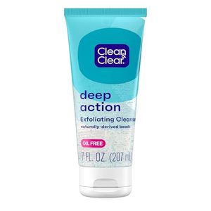 lot 4029 image: Clean & Clear Deep Action Exfoliating Cleanser with Pro-Vitamin B5, Gentle Exfoliating Daily Face Scrub Cleans Deep Down to the Pore for Soft, Smooth, Hydrated Skin, Oil Free Face Wash, 7 FL OZ