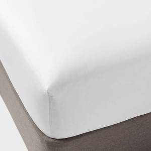 lot 4064 image: Queen Easy Care Cotton Blend Sateen Fitted Sheet White - Room Essentials 225 Thread Count, OEKO-TEX Certified