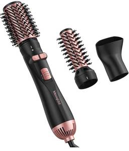 lot 4090 image: Rotating Hair Dryer Brush, 3 in 1 Round Hot Air Spin Brush Set, Volumizer Blow Dryer Brush with 2 Brushes and Concentrator, Pink Black