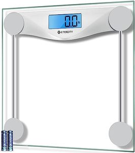 lot 4095 image: Etekcity Digital Body Weight Bathroom Scale, Large Blue LCD Backlight Display, High Precision Measurements,6mm Tempered Glass, 400 Pounds