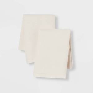 lot 4106 image: Standard Easy Care Cotton Blend Sateen Pillowcase Ivory - Room Essentials 225 Thread Count, Percale Weave, OEKO-TEX Certified