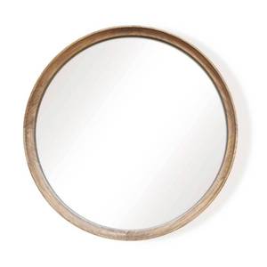lot 4156 image: 26 Classic Wood Round Mirror Natural - Threshold Pine Frame, Wall Mounted, Bathroom Compatible
