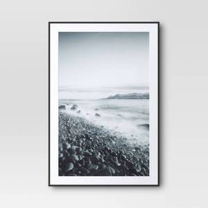lot 4158 image: 27 x 40 Matted to 24 x 36 Elevated Aluminum Poster Frame Black - Threshold Modern Wall-Mounted Picture Display