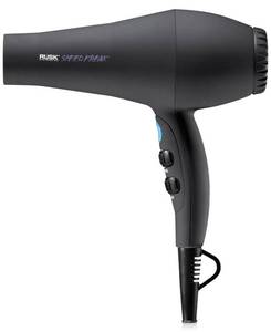 lot 4176 image: RUSK Speed Freak Professional Ceramic & Tourmaline Hair Dryer Ionic 2000 Watts Black - Retail $95 (tested, works)