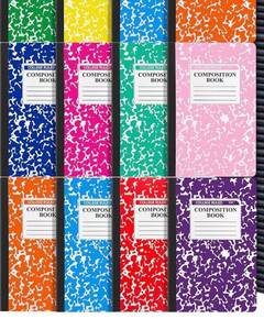 lot 4178 image: Fainne 10 Pack Composition Notebooks Bulk, 200 Pages (100 Sheets), Marble Cover Composition Journal A5 College Ruled Composition Book for Students Home School Office Supplies, 8.3 x 5.5 (stock photo differs)