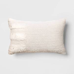 lot 4200 image: Lumbar Modern Tufted Pillow Cream - Threshold