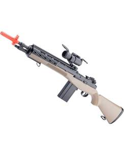 lot 4011 image: Evike Airsoft AGM Airsoft M14 SOCOM Airsoft Spring Powered Rifle COLOR DIFFERENT THAN STOCK PHOTO