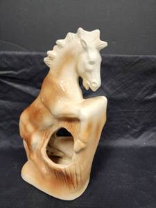 lot 355 image: Vintage Ceramic Horse Head Candle Holder