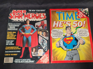 lot 397 image: 1988 TIME Magazine Superman 50th Anniversary Issue and SuperStar Heroes Magazine