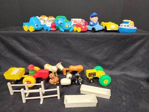 lot 228 image: Vintage Fisher Price and Mixed Toy Vehicle Lot