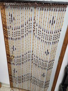 lot 266 image: Vintage Wooden Beaded Door Curtain