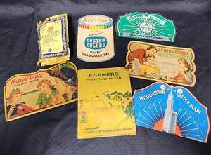 lot 289 image: Vintage Sewing Notions Collection - 1940s50s Needle Books and Supplies