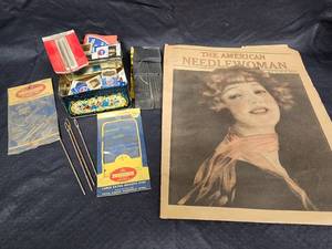 lot 290 image: 1925 American Needlewoman Magazine with Vintage Sewing Notions