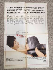 lot 298 image: 27x40 1968 Romeo & Juliet Original Movie Poster - Franco Zeffirelli