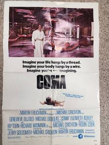 lot 307 image: 27x40 Original 1978 COMA Movie Poster - Michael Crichton Thriller