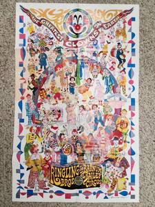 lot 318 image: Vintage Ringling Bros Greatest Clowns on Earth Circus Poster