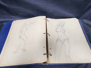 lot 132 image: 1960s Original Pin-up Art Sketch Collection