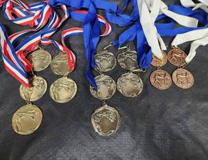 lot 139 image: Karate Medals- 14 Assorted Kick Medals