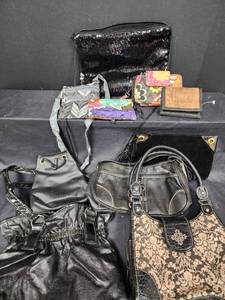 lot 150 image: Black Handbags and Assorted Wallets