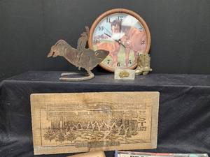 lot 188 image: Western Decor Collection with Horse Clock and More