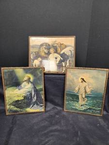 lot 203 image: 3 Framed Funeral Home Advertisement Pictures
