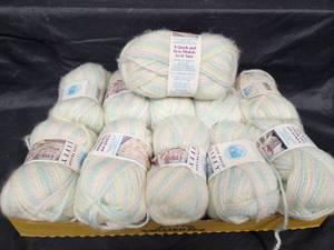 lot 425 image: Vintage Mohair Look Yarn Bundle - Pastel Multi-Color