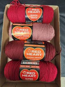 lot 426 image: Red Heart Super Saver Yarn Bundle - RedPink Shades