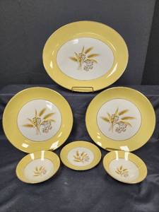 lot 457 image: Vintage Autumn Gold Semi-Vitreous Dinnerware