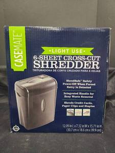 lot 603 image: CASEMATE New in Box 6-Sheet Cross-Cut Shredder