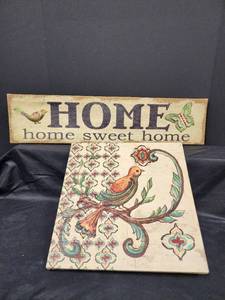 lot 644 image: Decorative Bird Wall Art with Moroccan Pattern