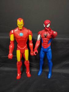 lot 13 image: Marvel Iron Man and Spider-Man 12-inch Action Figure Set