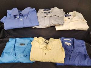 lot 669 image: 17.5 - 18 Stafford and Van Heusen Dress Shirts Collection - Mixed Colors
