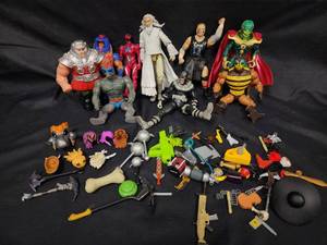 lot 71 image: Mixed Action Figure Lot with Accessories - Power Rangers, Fantasy & Wrestling Figures