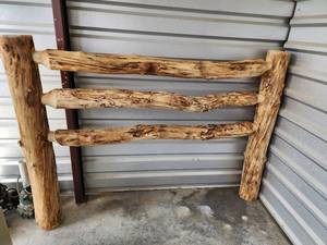 lot 684 image: 66 Rustic Natural Wood Log Headboard - Queen Size