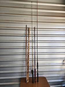 lot 702 image: Vintage Fishing Rod Collection with Bamboo Poles and Berkley Graphite Rod