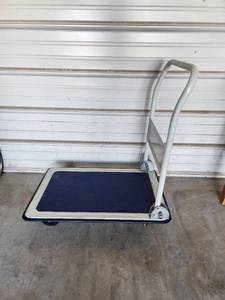 lot 829 image: Folding Platform Hand Truck with Navy Non-Slip Surface