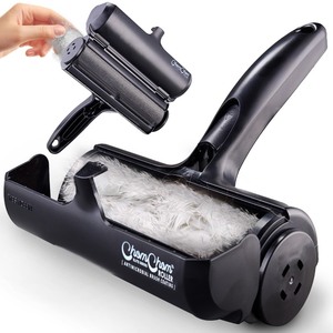 lot 7627016 image: Chom Chom Roller Pet Hair Remover and Reusable Lint Roller - Black ChomChom Cat and Dog Hair Remover for Furniture, Couch, Carpet, Clothing and Bedding - Portable, Multi-Surface Fur Removal Tool