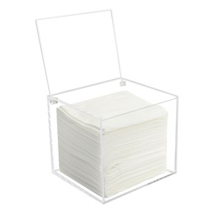 lot 7627044 image: Disposable Face Towel Storage Box Compatible with Facial Towel XL, Acrylic Disposable Face Towelette Holder Container, Clear