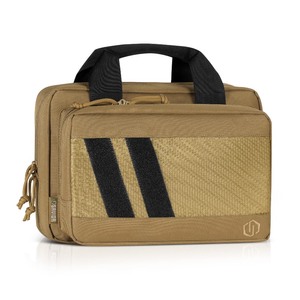 lot 7627048 image: Savior Equipment Specialist Series Tactical Double Scoped Handgun Firearm Case Pistol Bag for Outdoor Hunting Shooting Range, Lockable Compartment, Additional Magazine Storage Slots
