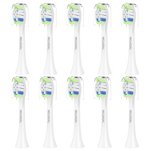 lot 7627049 image: Replacement Toothbrush Brush Heads Compatible with Philips Sonicare Electric Toothbrushes, for Snap-On System, Pack of 10, White