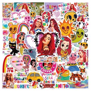 lot 7627059 image: wanhuatong Music Album Manana Sera Bonito Stickers, 50pcs Waterproof Vinyl Decals for Kids Teens, Water Bottle, Laptop, Phone Case Decoration